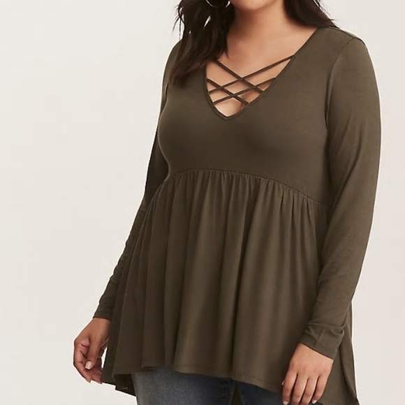 torrid Tops - NWOT torrid long sleeve babydoll top